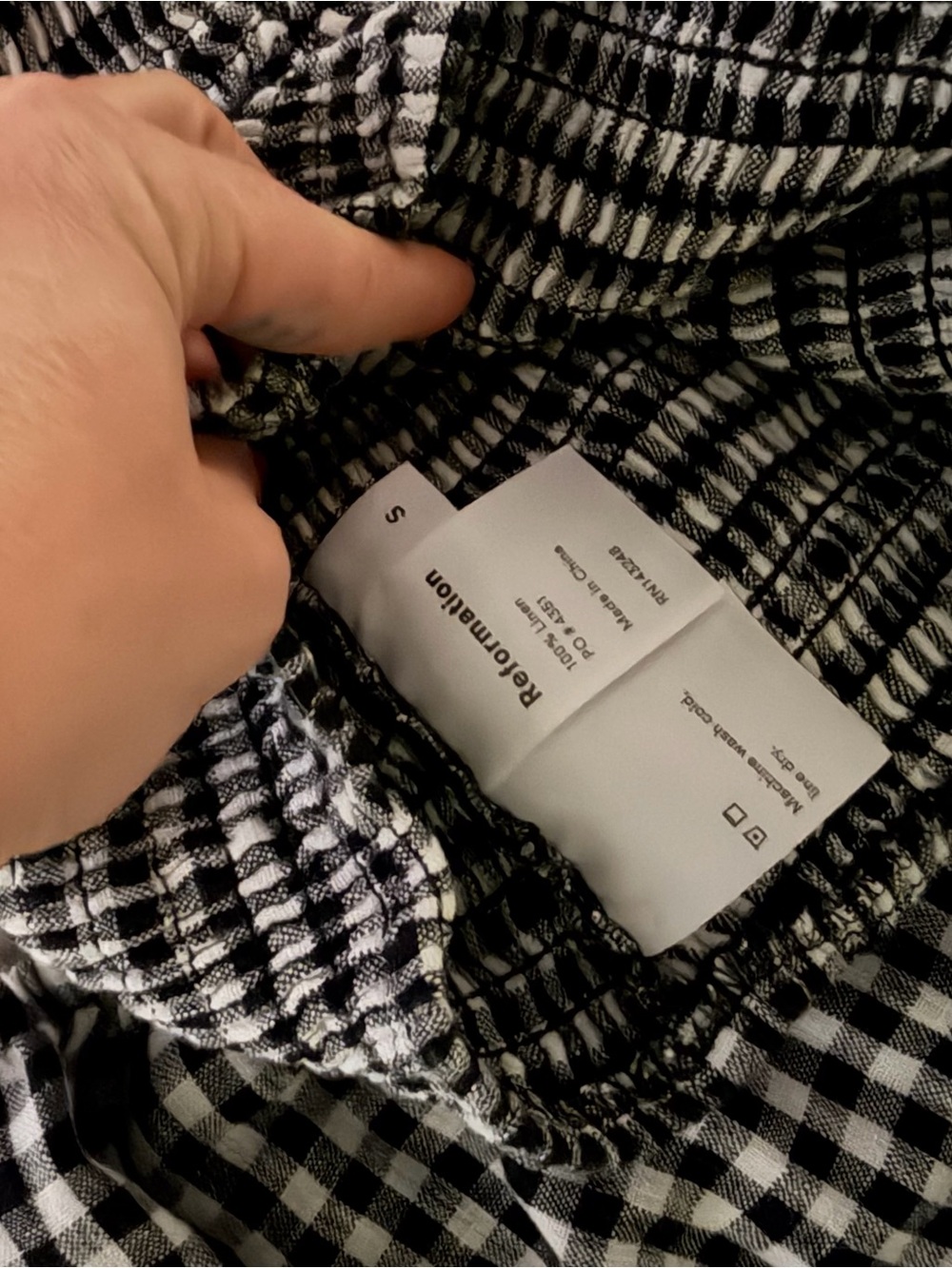 Reformation Black and White Gingham 2 Piece Set - Picture 3 of 3